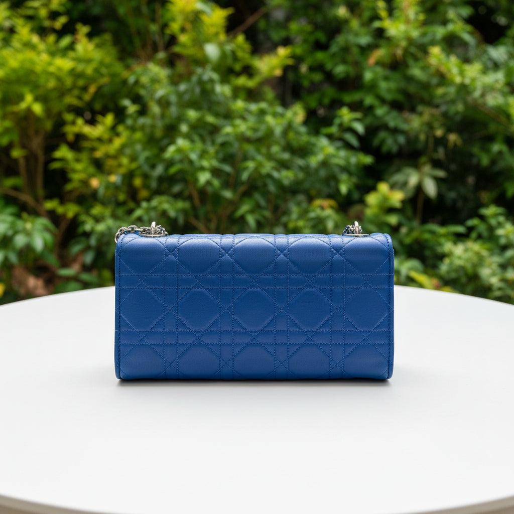 Dior Blue Cannage Wallet on Chain