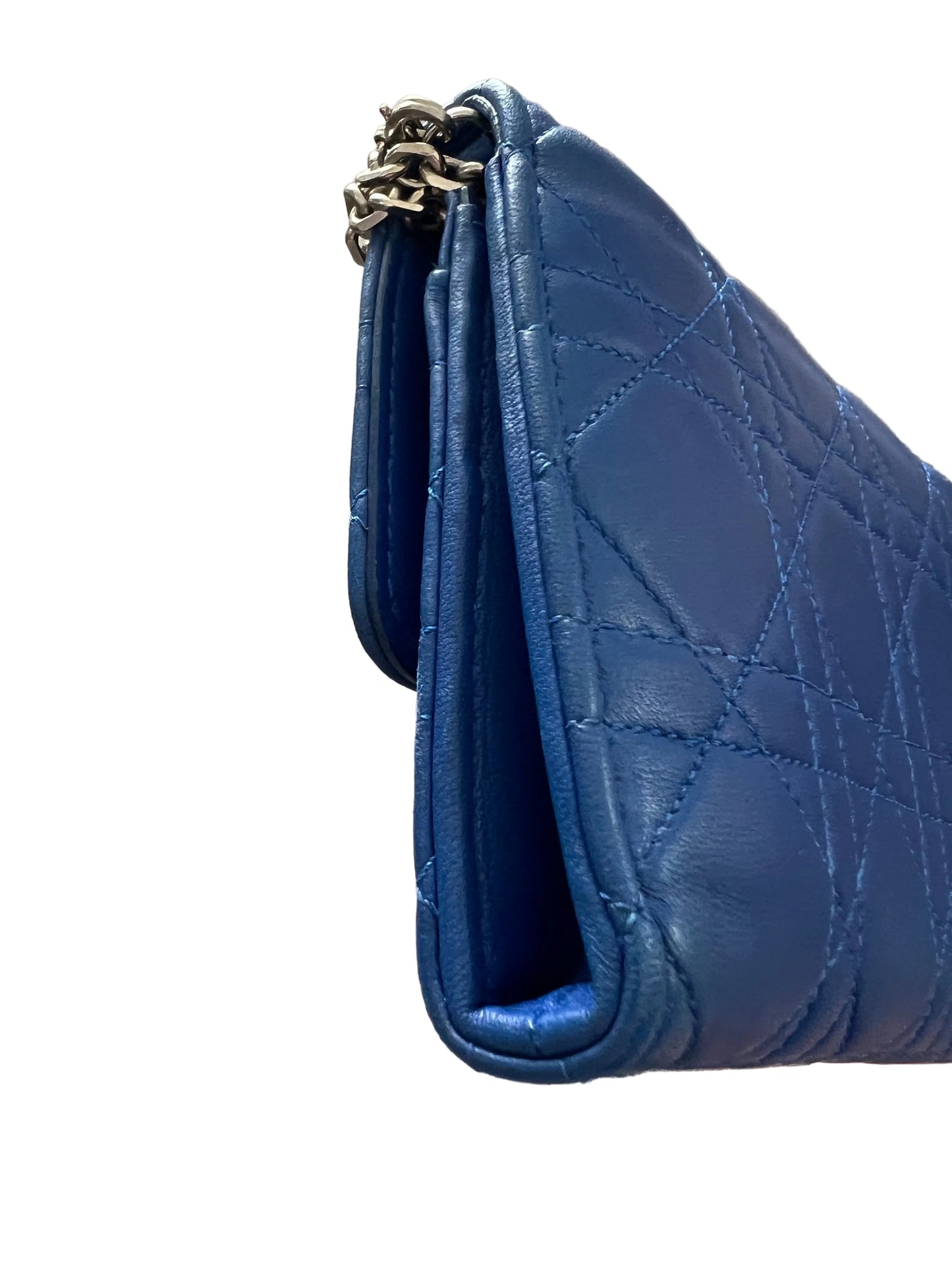 Dior Blue Cannage Wallet on Chain