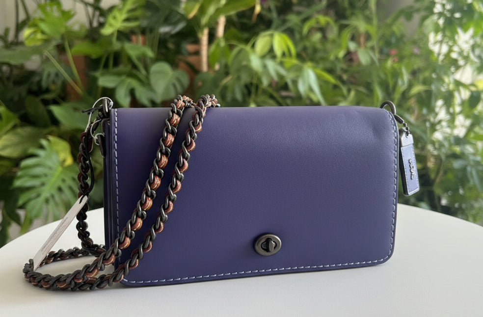 Coach Leather Colorblock Purple Dkny - Rare