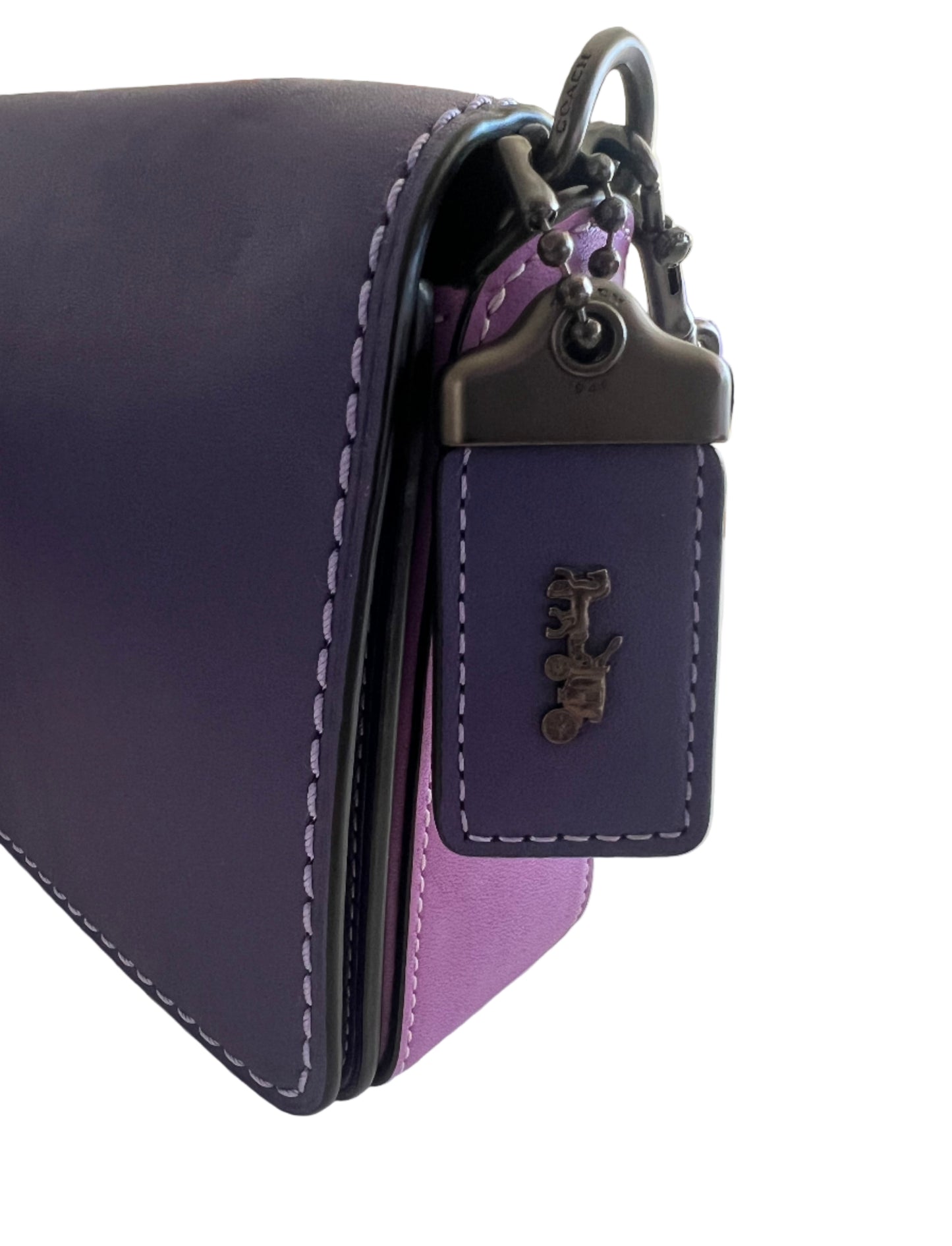 Coach Leather Colorblock Purple Dkny - Rare