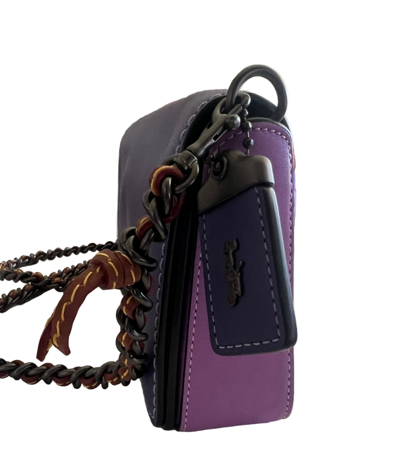 Coach Leather Colorblock Purple Dkny - Rare