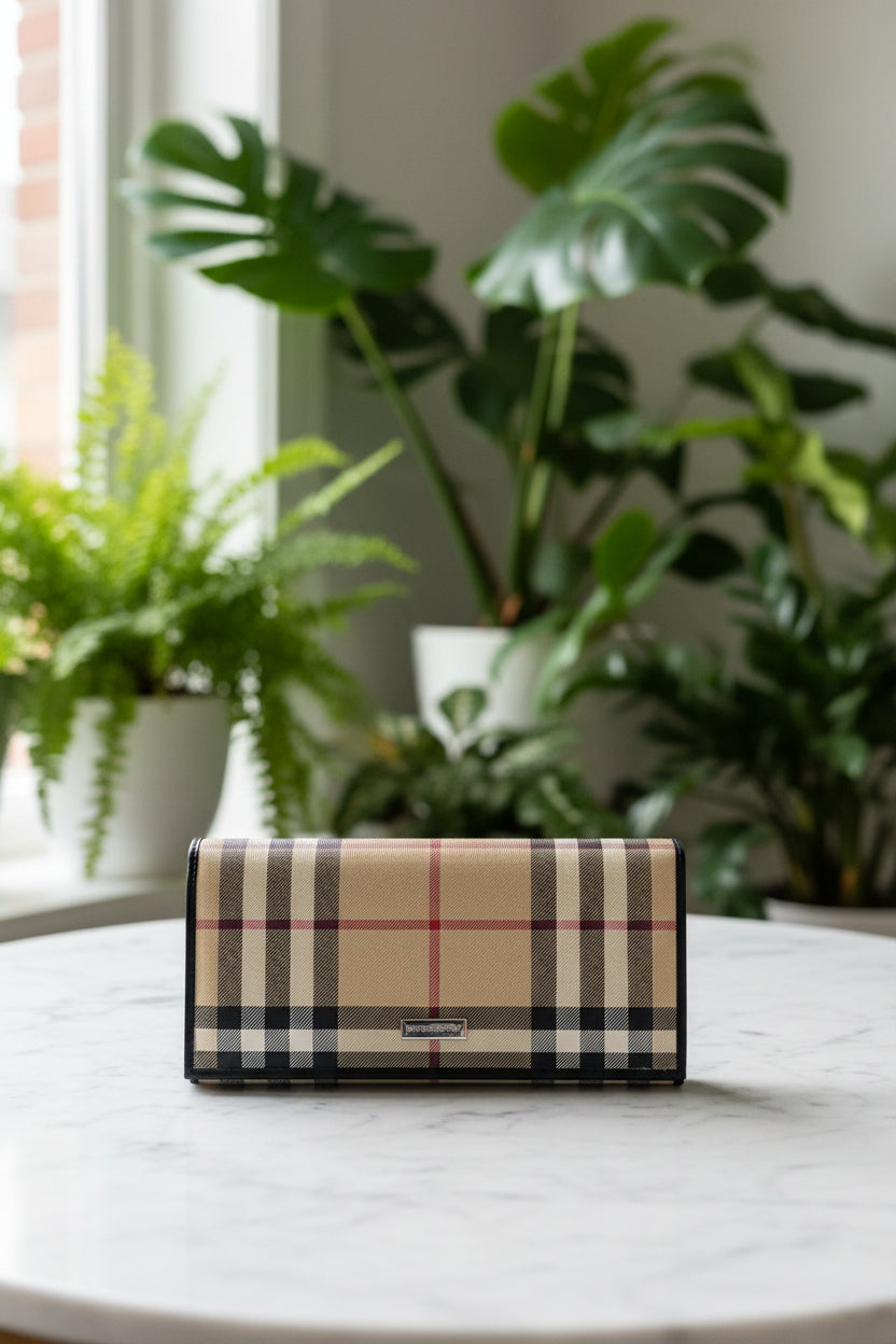 Burberry Nova Check Coated Canvas Wallet