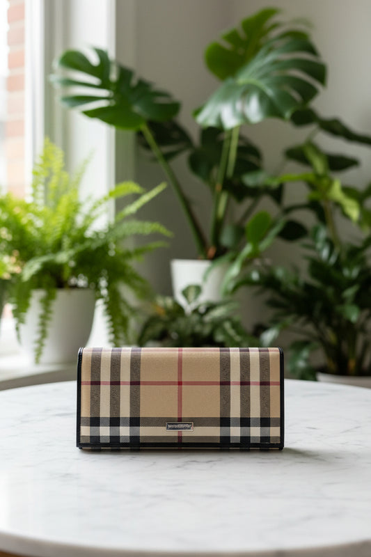 Burberry Nova Check Coated Canvas Wallet