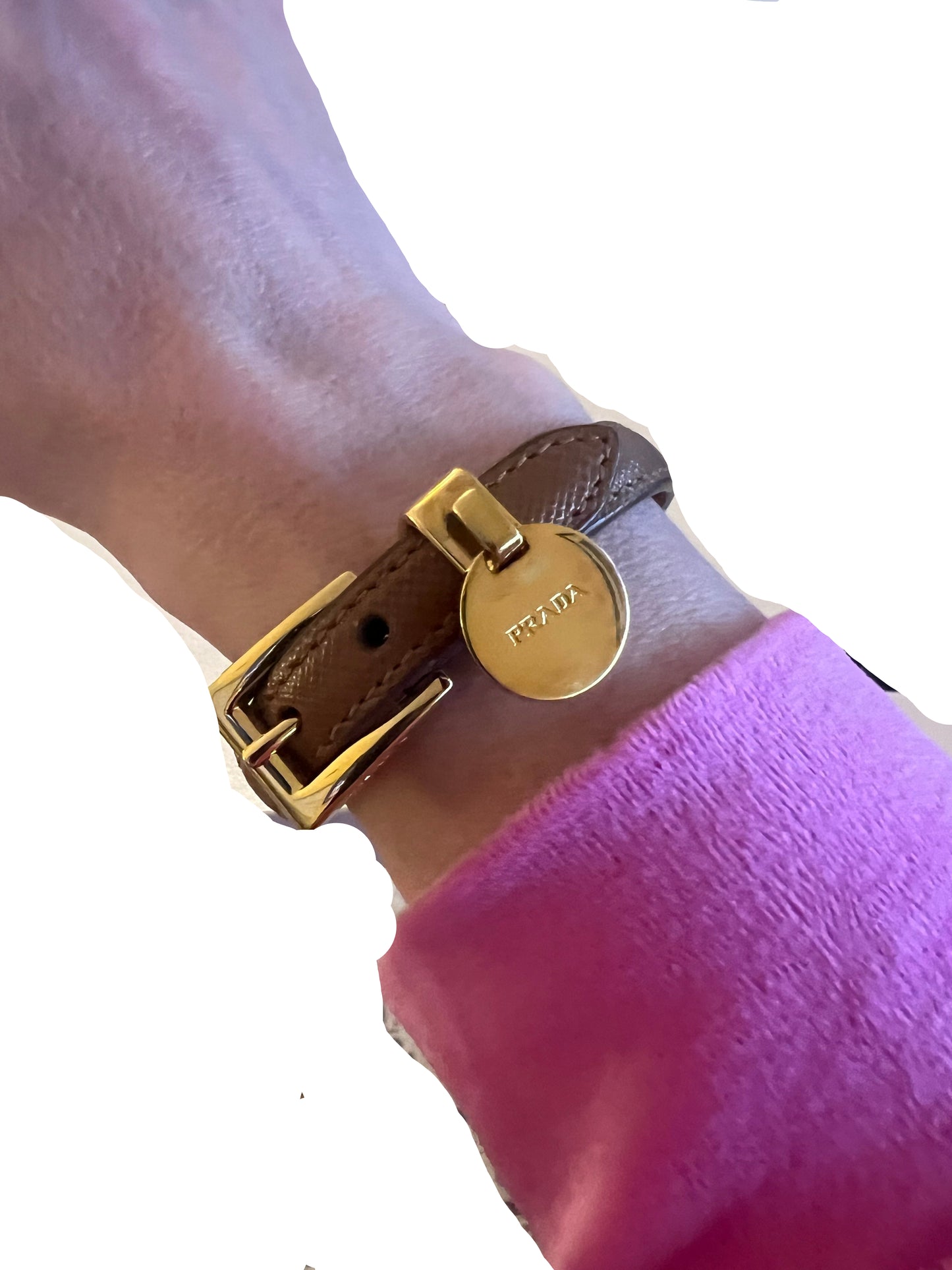 Prada Leather Buckle Bracelet