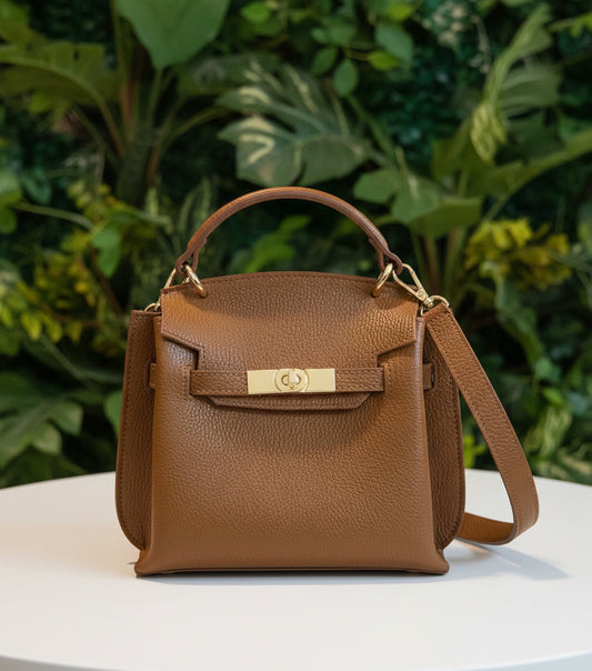 Genuine Leather Brown Crossbody