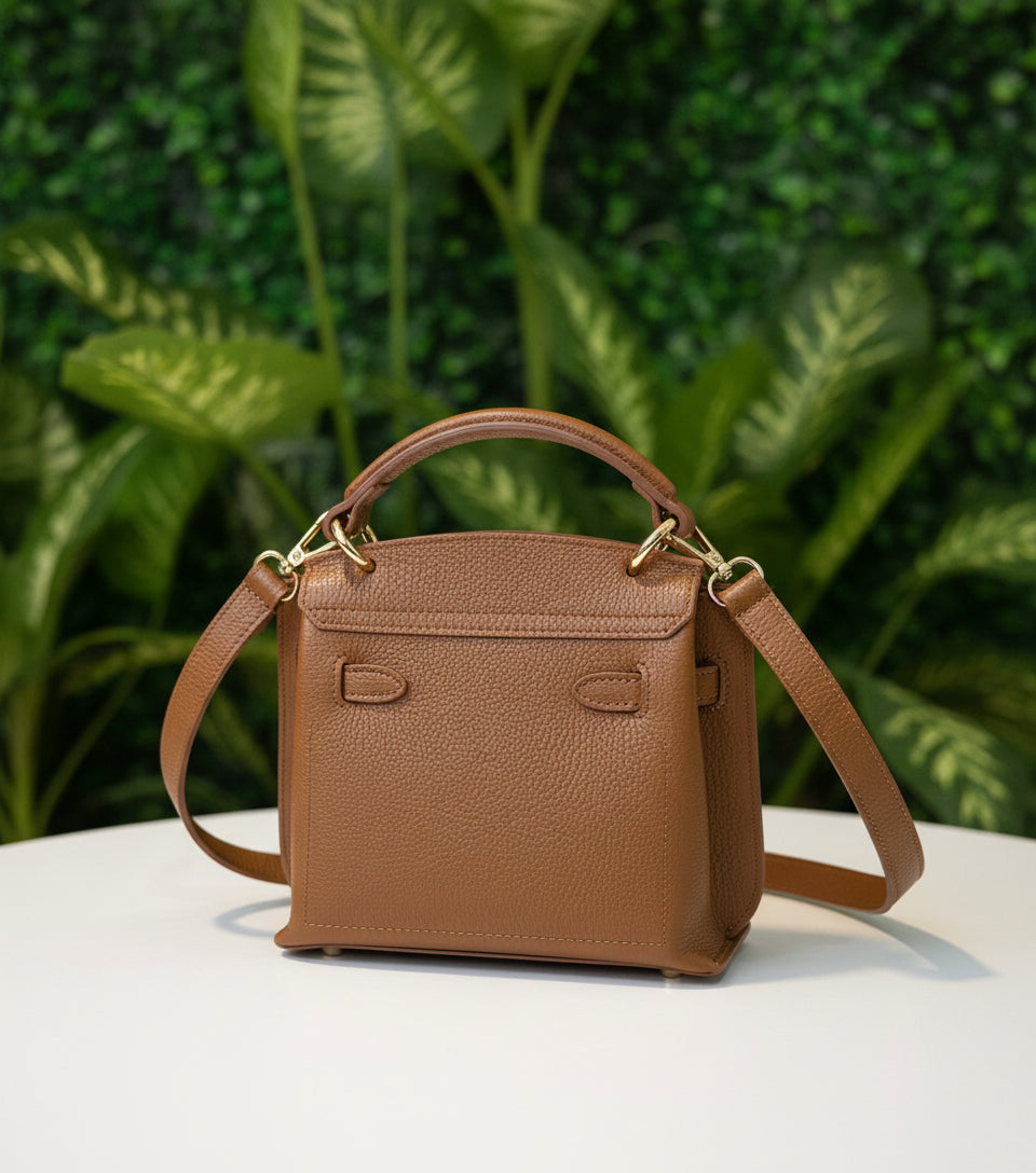 Genuine Leather Brown Crossbody
