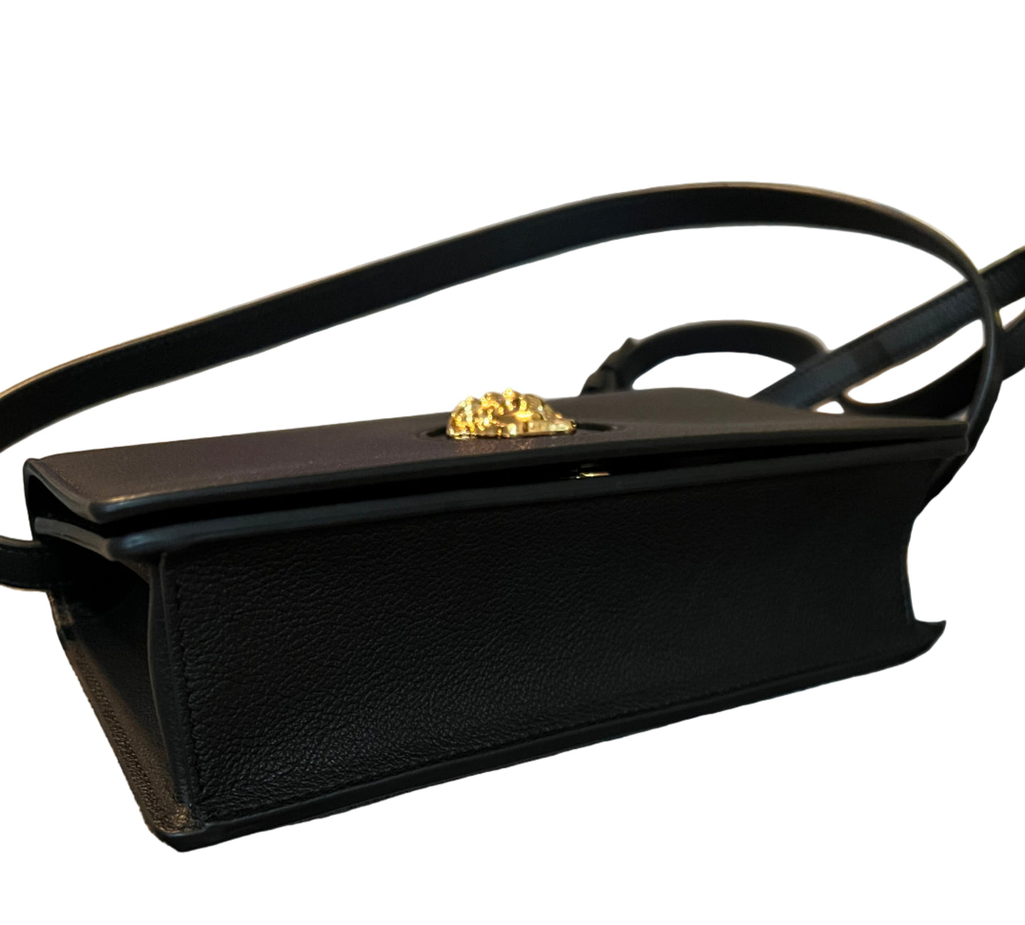 Versace Black Leather Medusa Crossbody