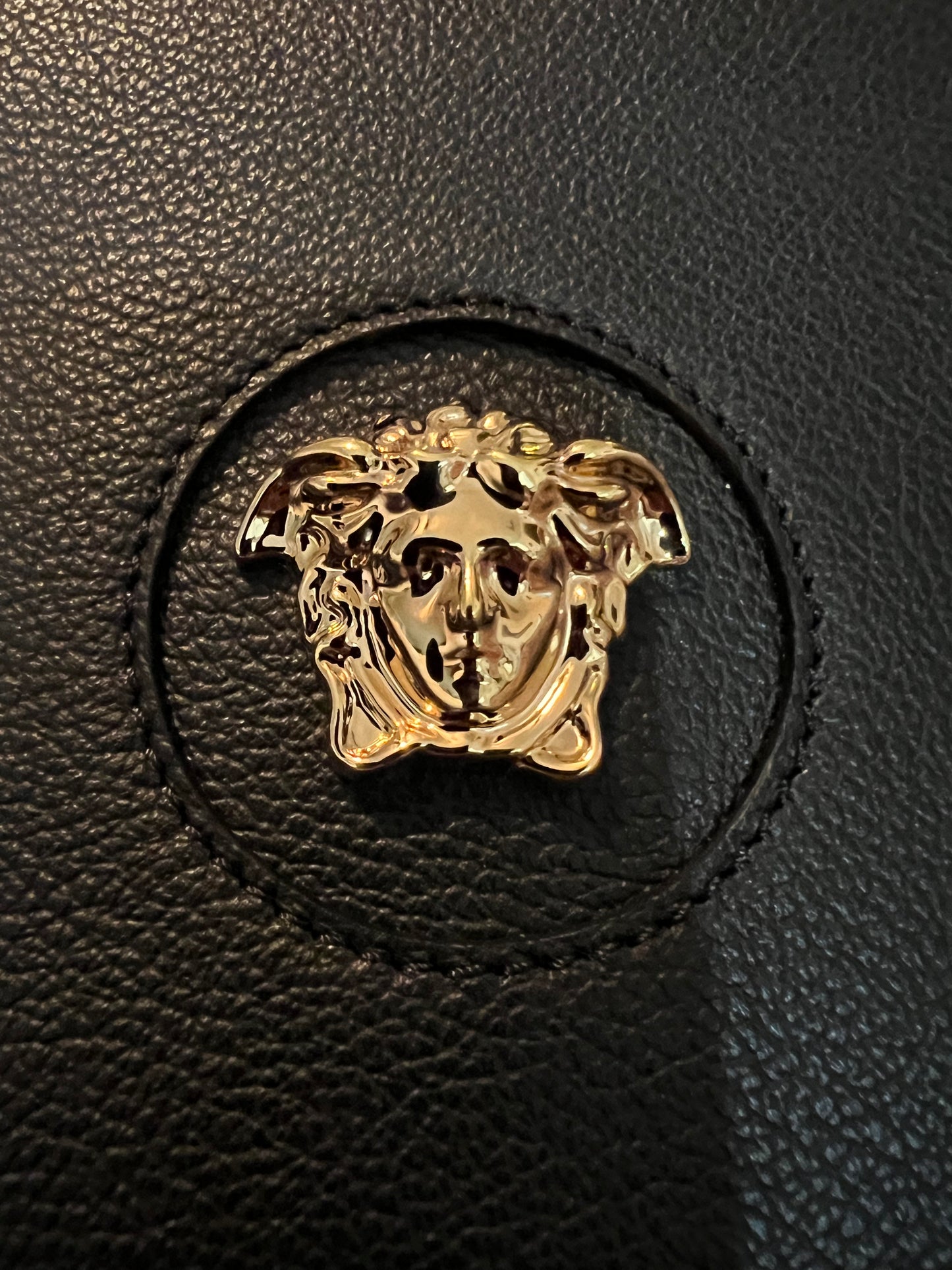 Versace Black Leather Medusa Crossbody