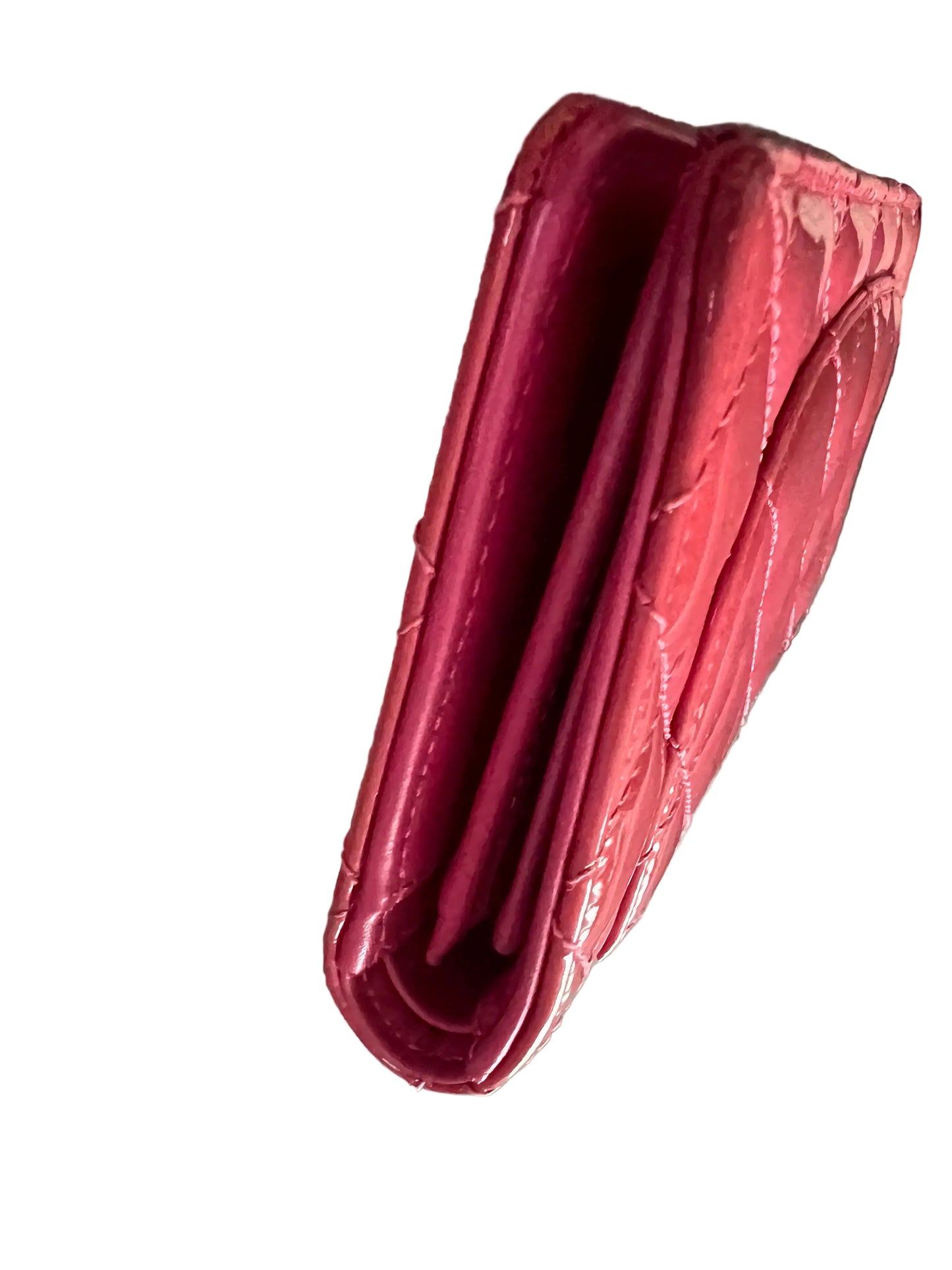 Chanel Pink Quilted Patent Leather Wallet