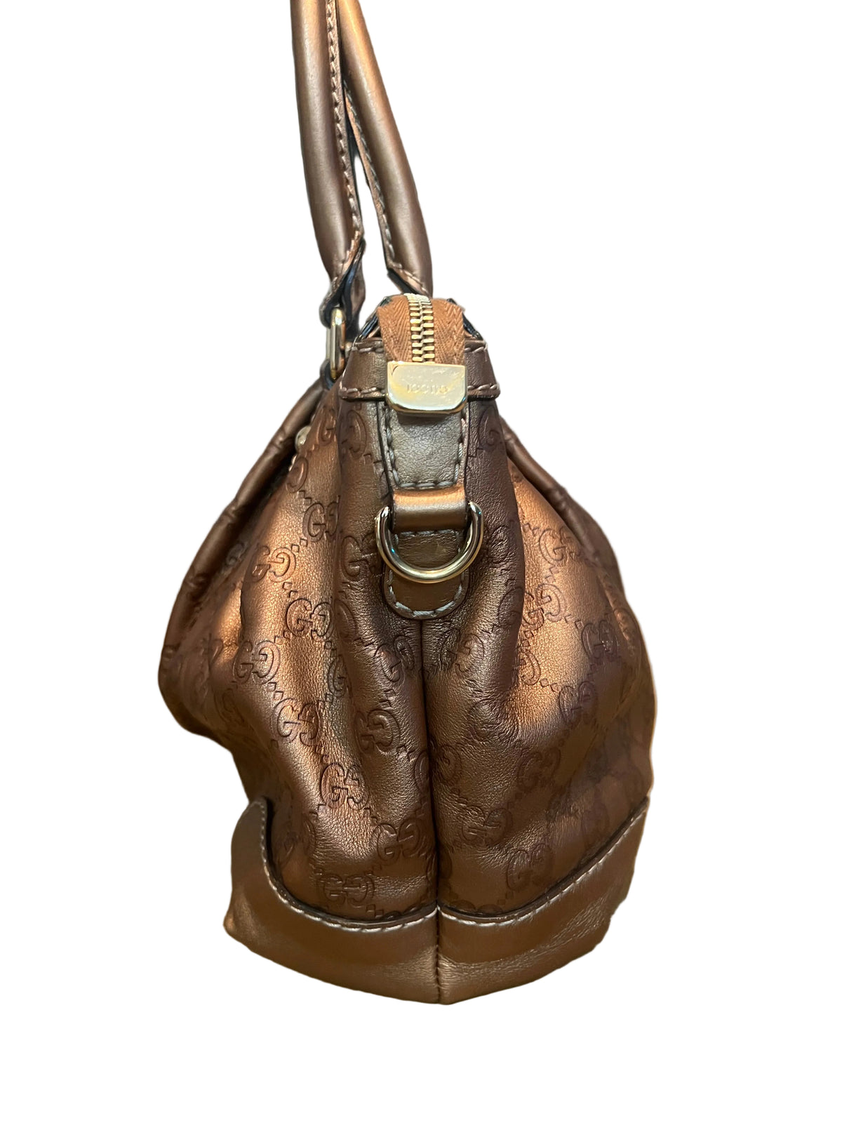 Gucci Metallic Bronze Leather Sukey