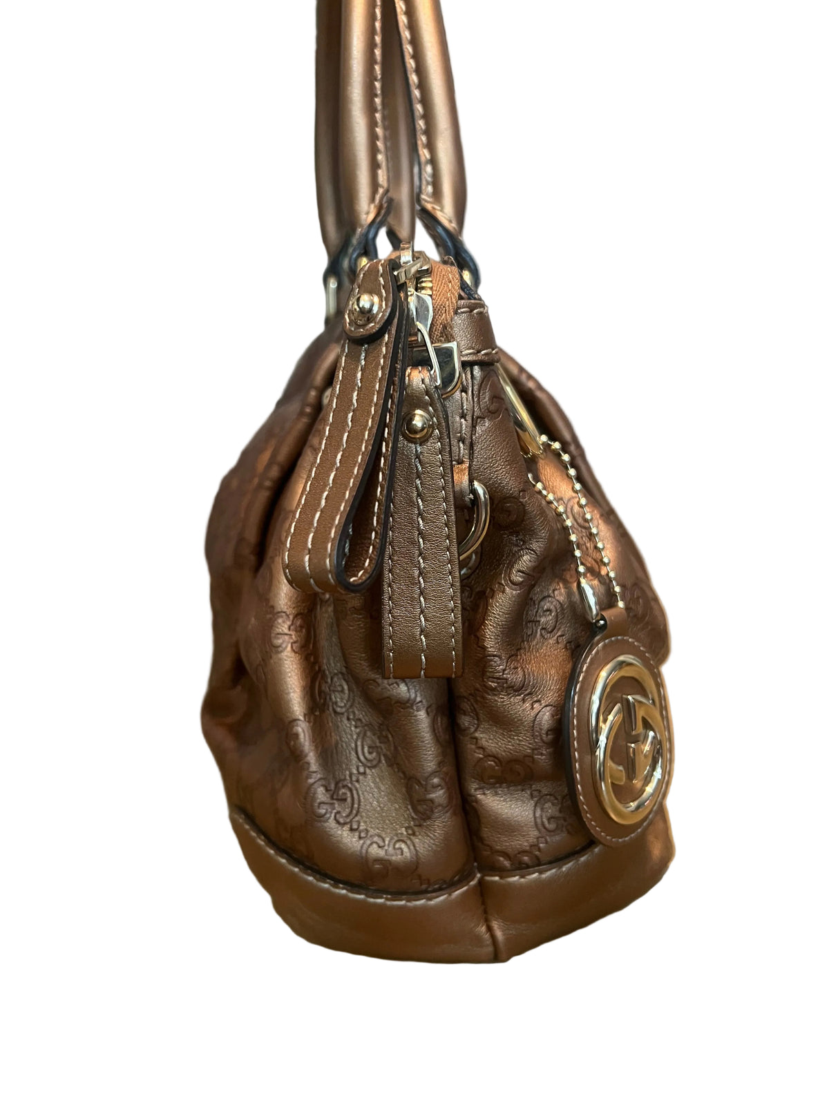 Gucci Metallic Bronze Leather Sukey