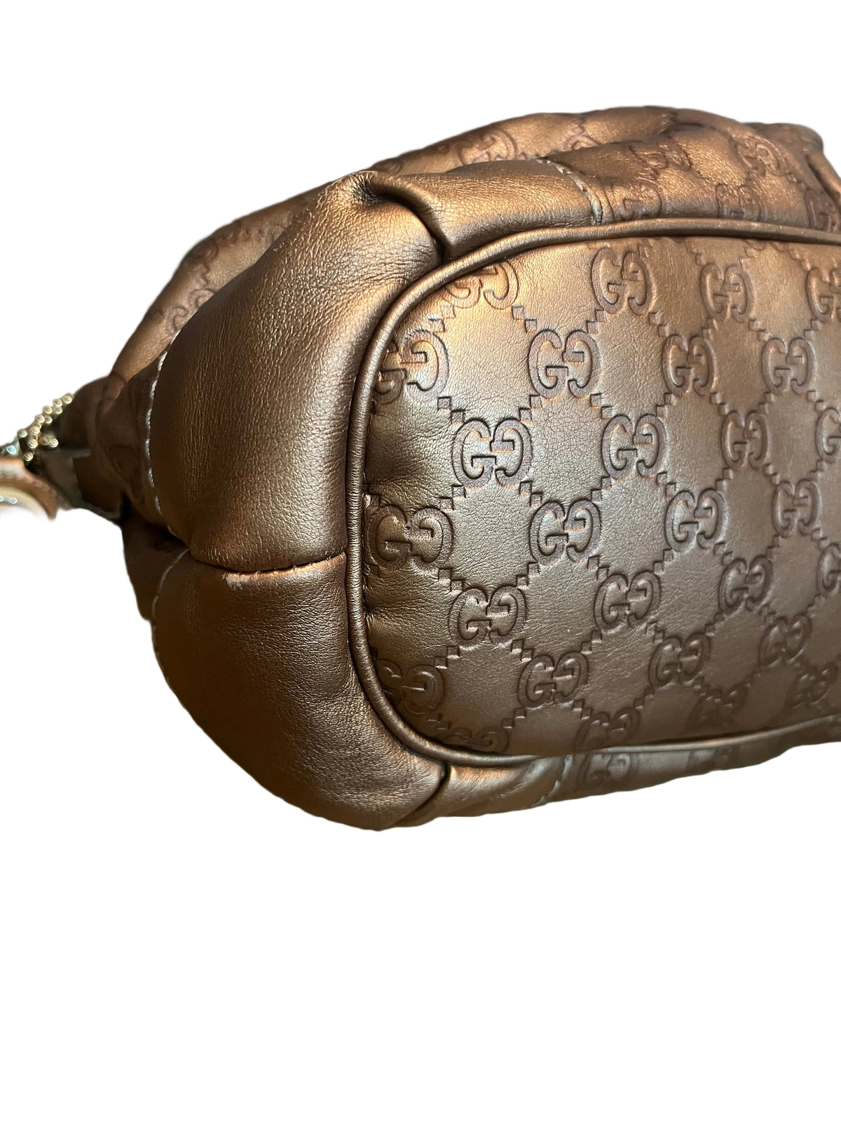 Gucci Metallic Bronze Leather Sukey