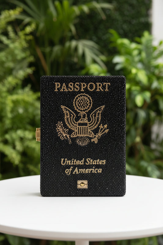 Crystal Passport Holder w/Chain