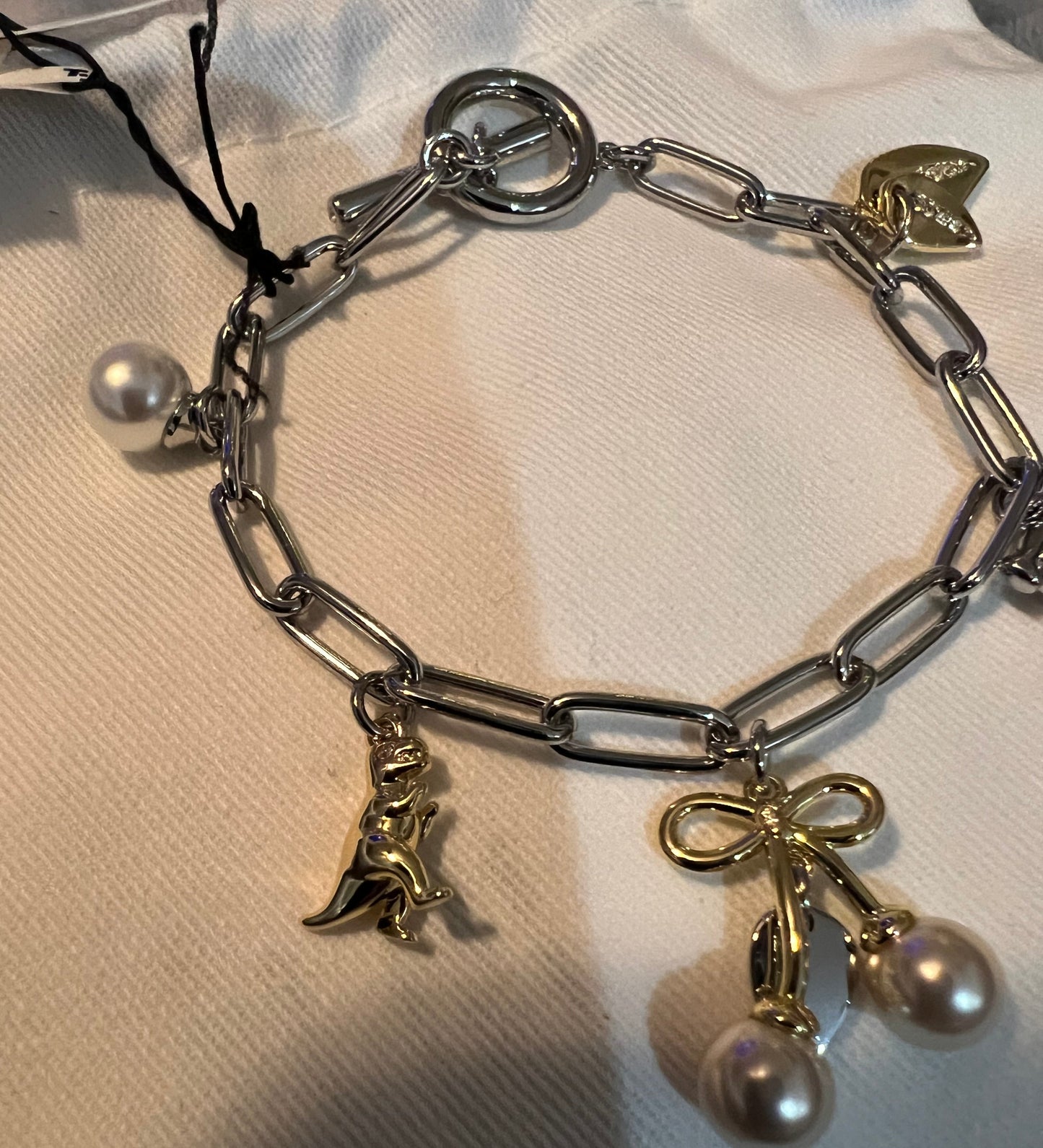 Coach Silver and Gold Link Charm Bracelet
