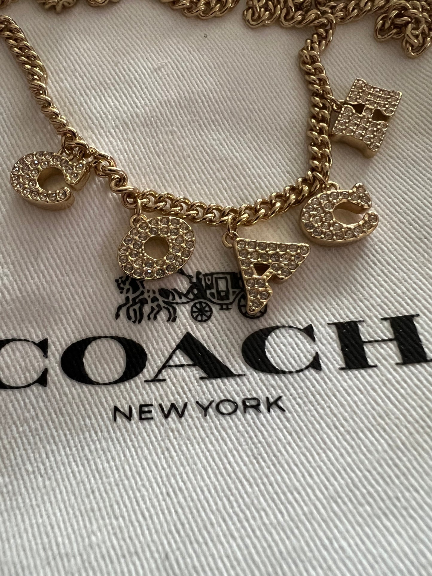 Coach Name Necklace with Crystals