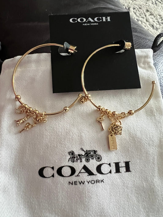 Coach Large Hoop Earrings with Charms