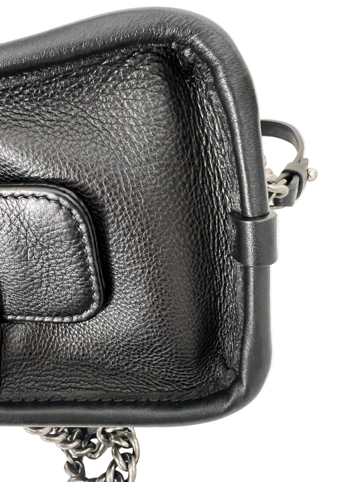 Chanel Black Casual Riveria Zip Leather Ruthenium Chain Shoulder Bag