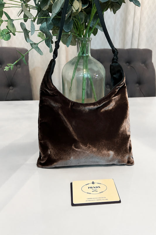 Prada Brown Velvet Mini Bag
