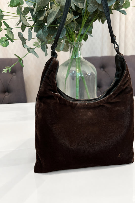 Prada Brown Velvet Mini Bag