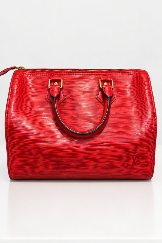 Louis Vuitton Red Epi Speedy 25