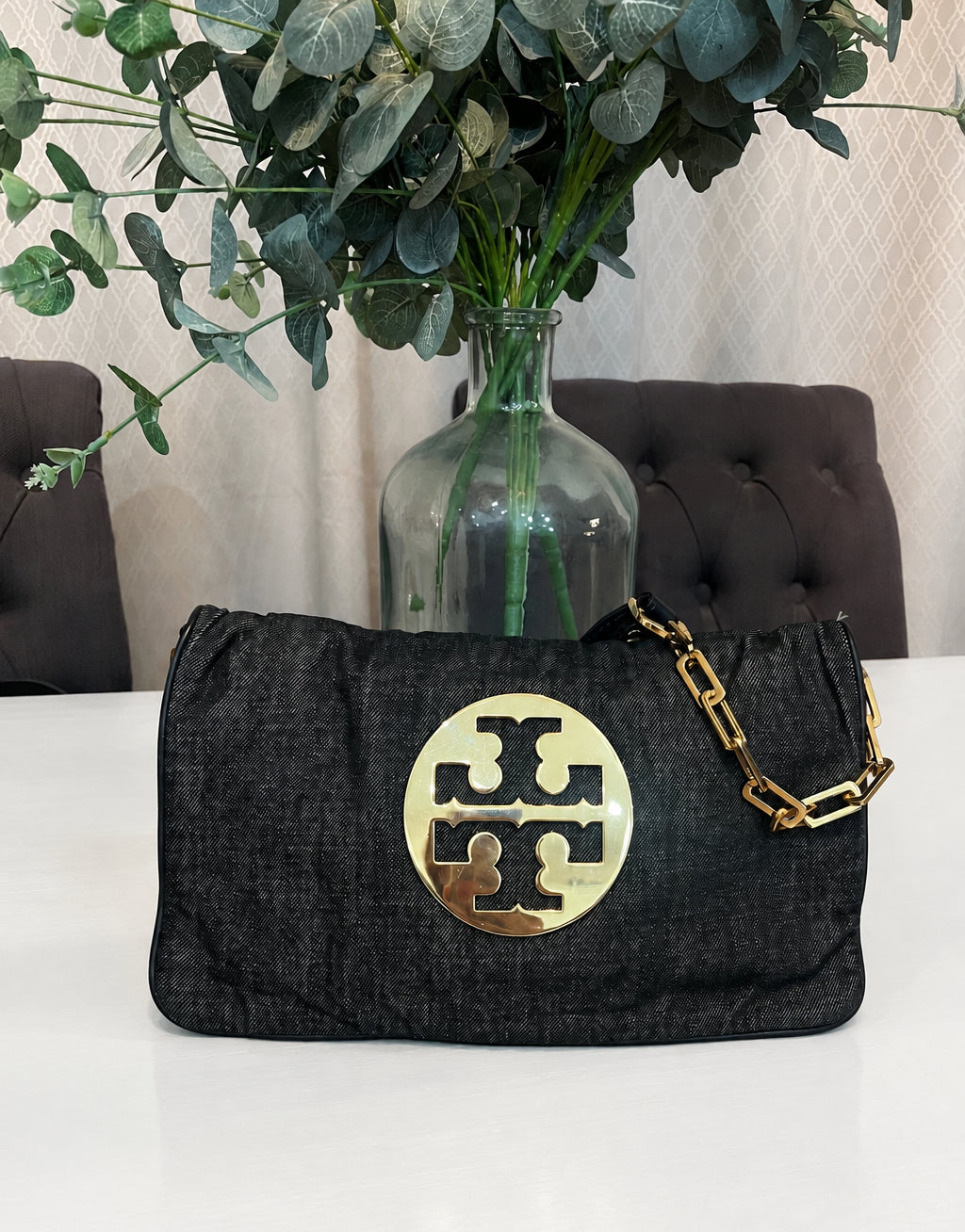 Tory Burch Vintage Denim Amanda Shoulder Bag