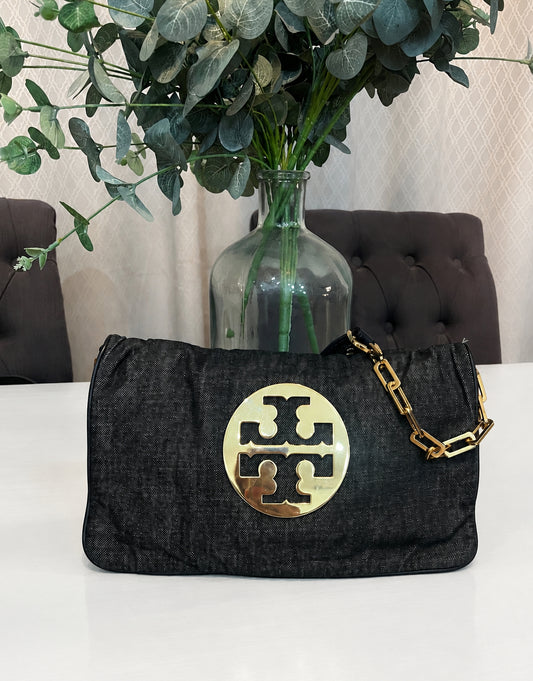 Tory Burch Vintage Denim Amanda Shoulder Bag