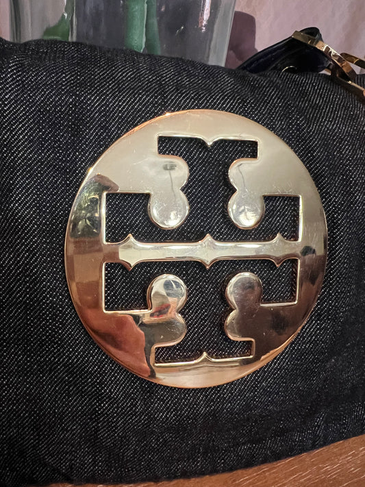 Tory Burch Vintage Denim Amanda Shoulder Bag