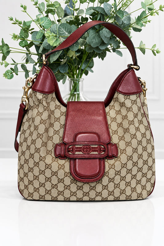 Gucci Monogram GG Canvas Dressage Burgundy