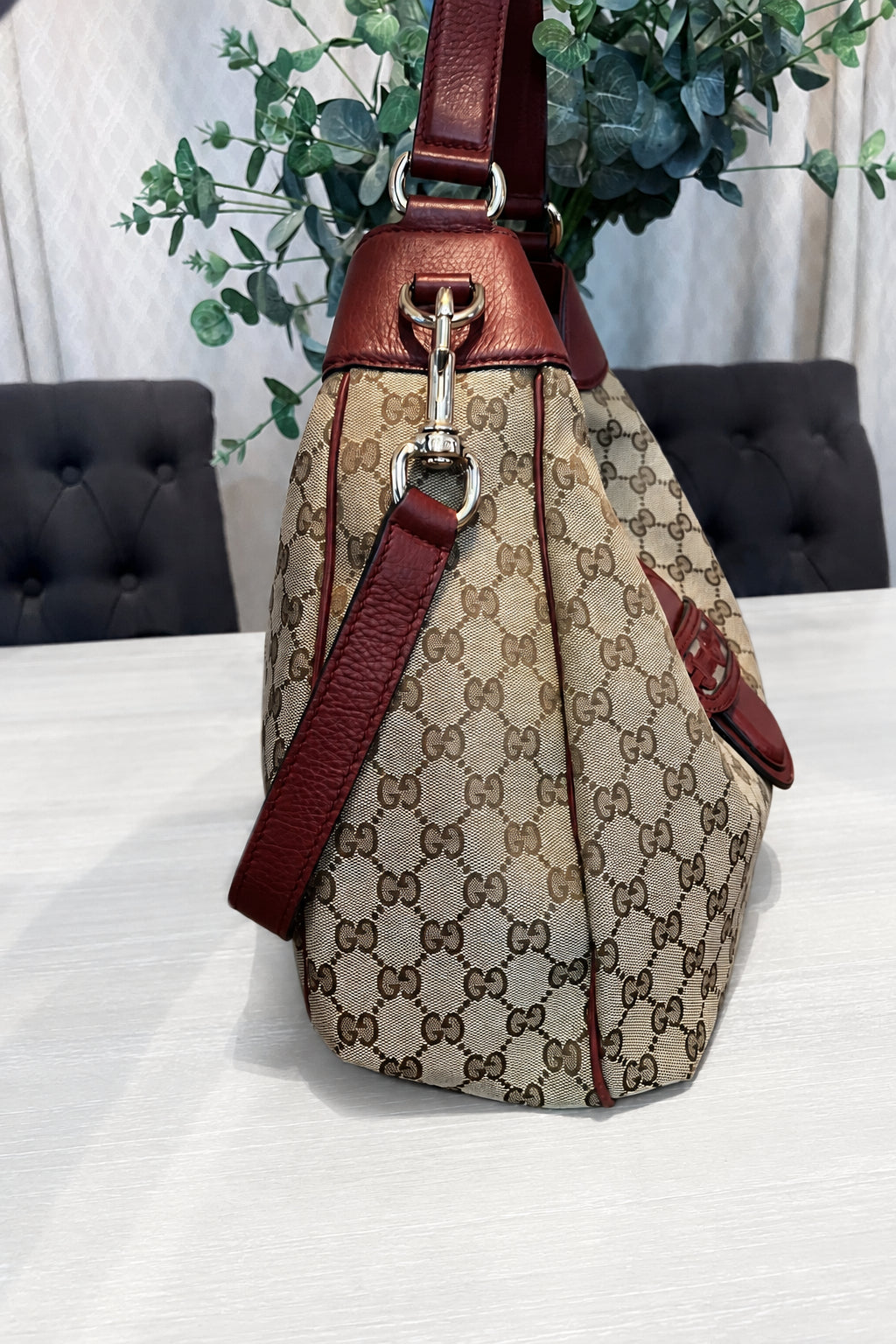 Gucci Monogram GG Canvas Dressage Burgundy
