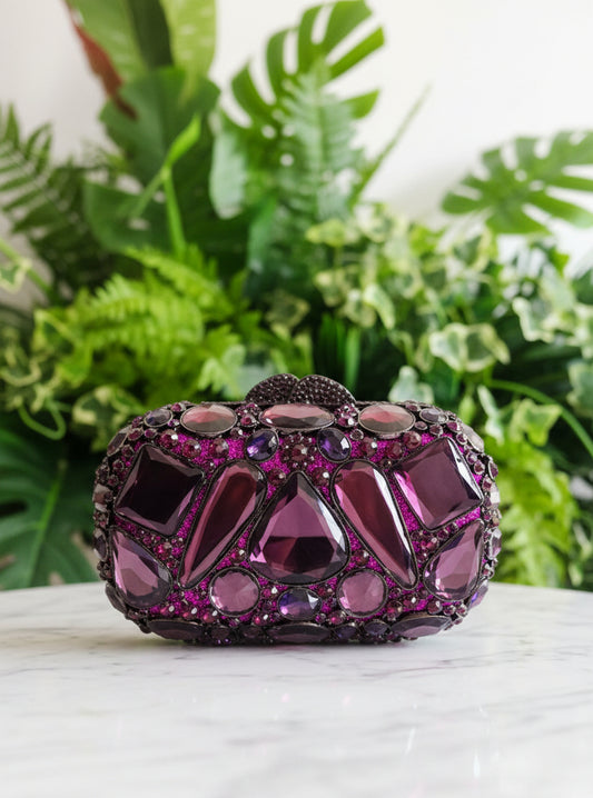 Crystal Purple and Black Clutch