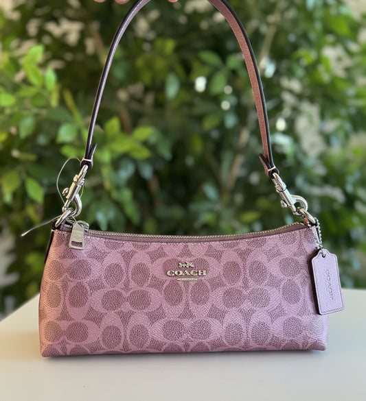 Coach Pink Signature Canvas Charlotte Bag