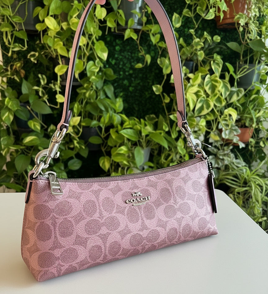 Coach Pink Signature Canvas Charlotte Bag