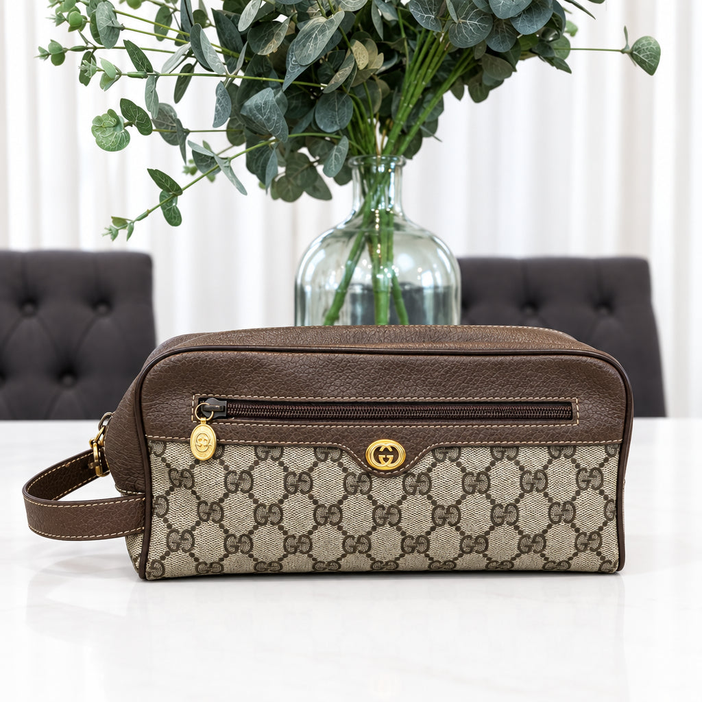 Gucci Monogram Coated Canvas Toiletry Pouch