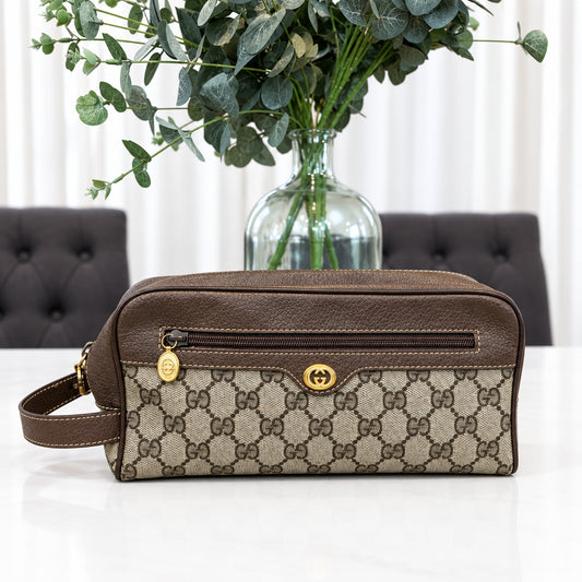 Gucci Monogram Coated Canvas Toiletry Pouch