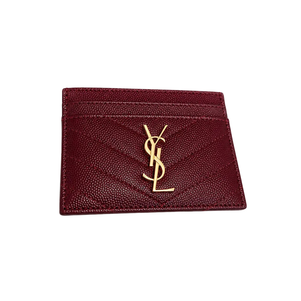 YSL Burgundy Card Holder