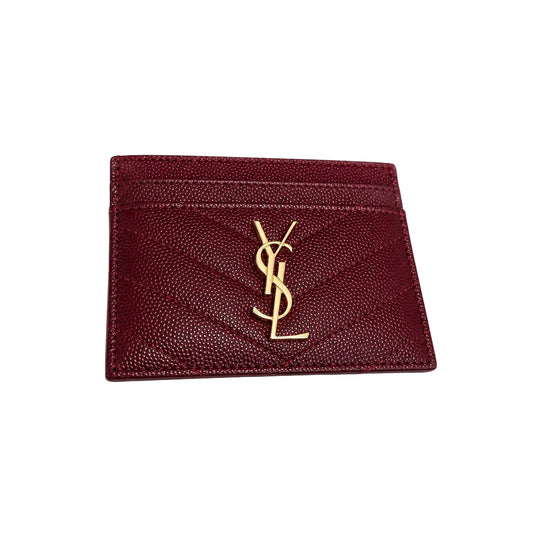 YSL Burgundy Card Holder