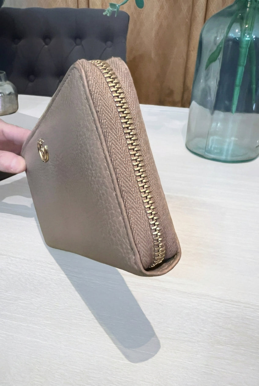 Gucci Taupe Leather Marmont Zip Around Wallet