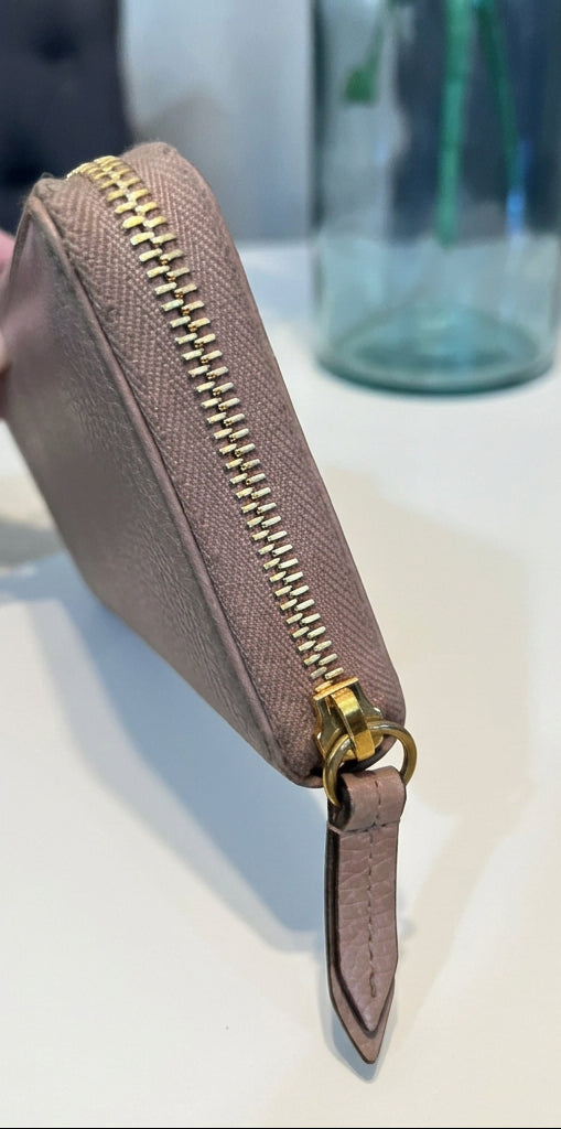 Gucci Taupe Leather Marmont Zip Around Wallet