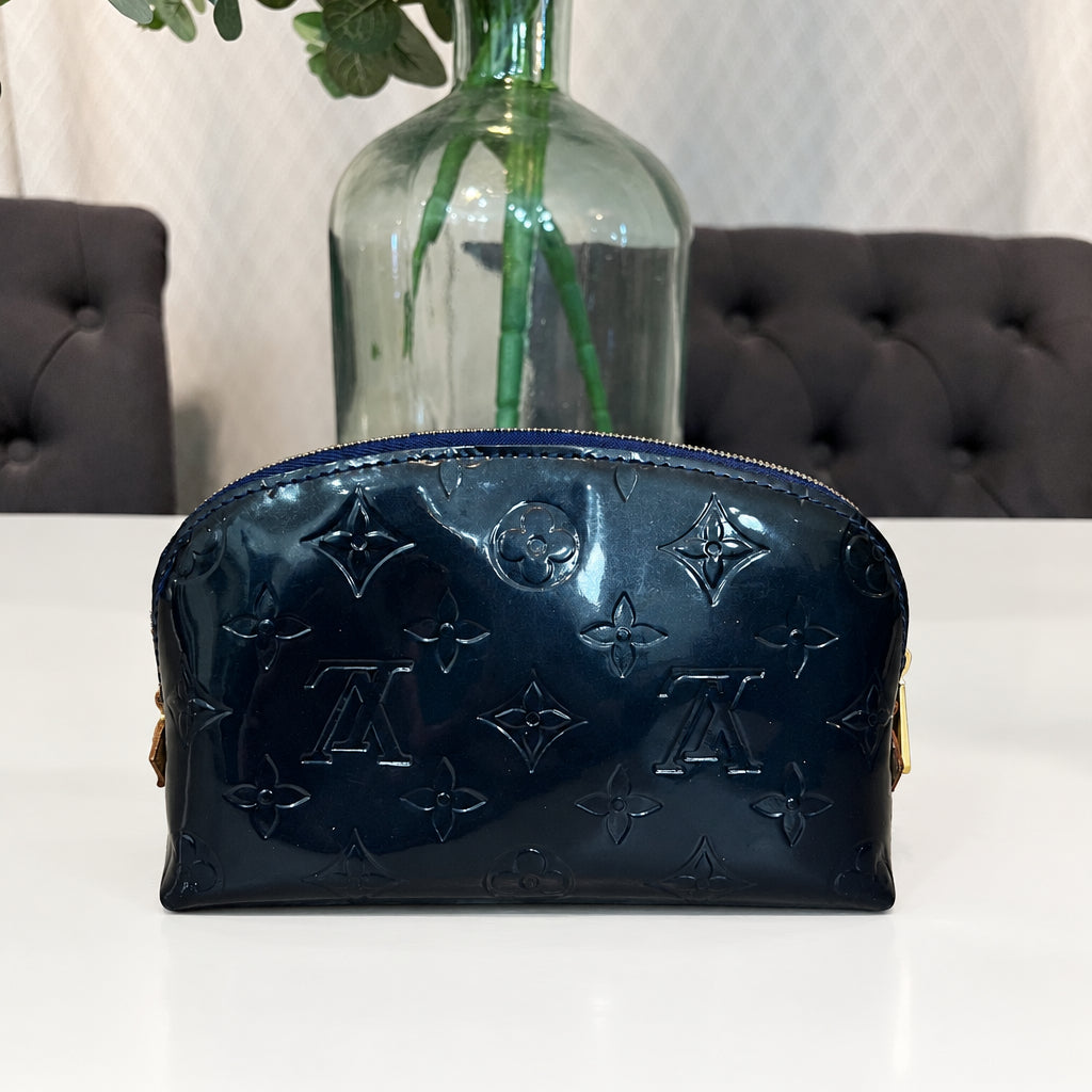 Louis Vuitton Navy Vernis Cosmetic Pouch