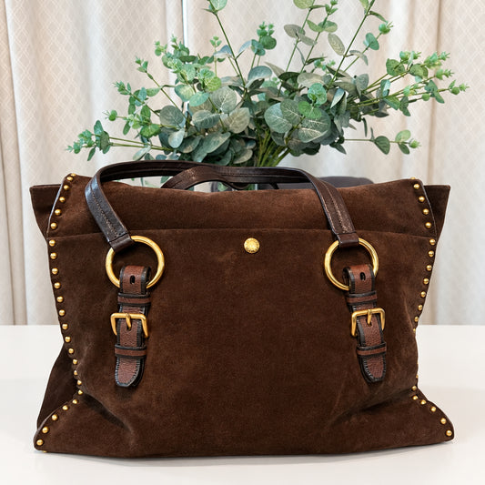 Prada Nappa Aviator Suede Tote