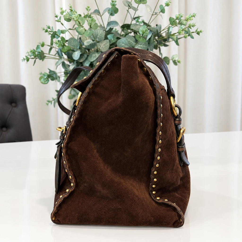 Prada Nappa Aviator Suede Tote