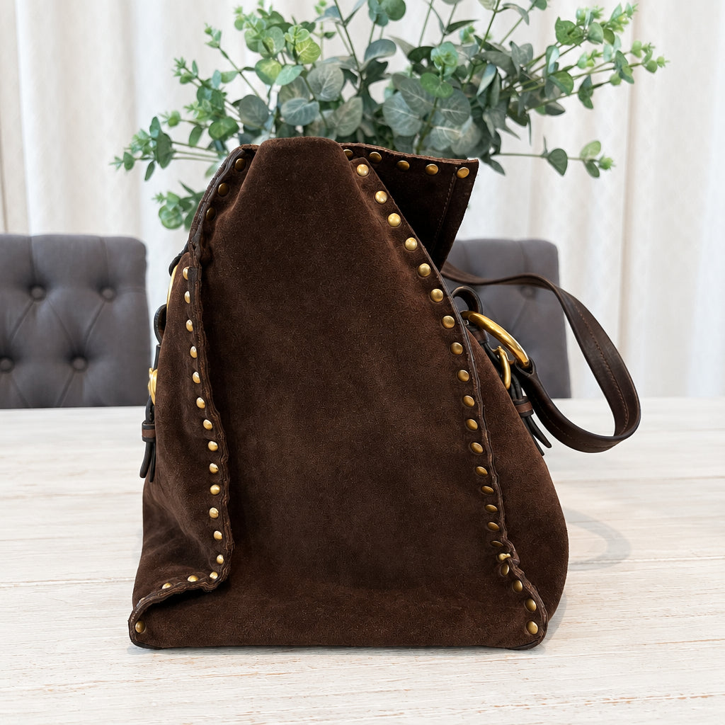 Prada Nappa Aviator Suede Tote