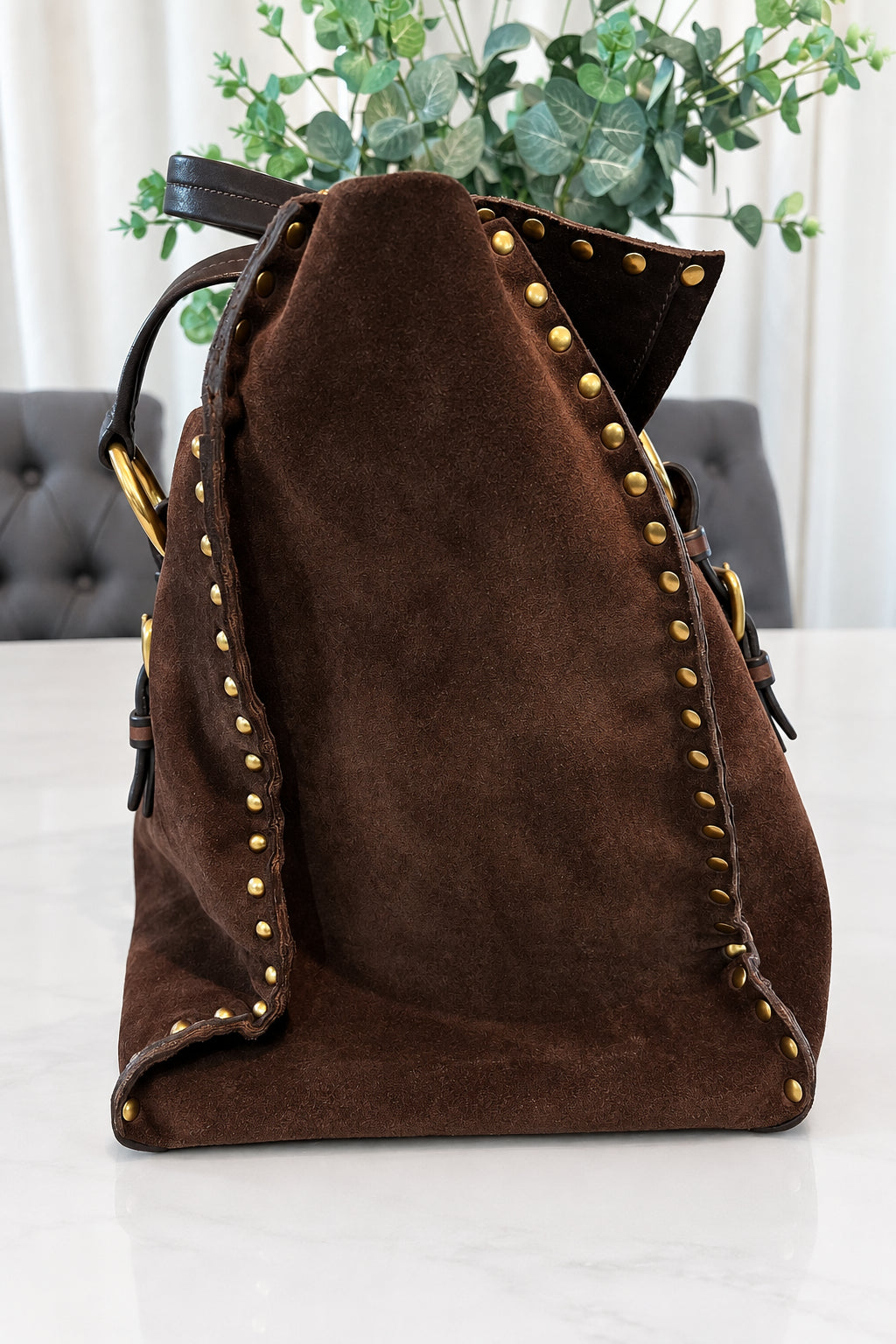 Prada Nappa Aviator Suede Tote