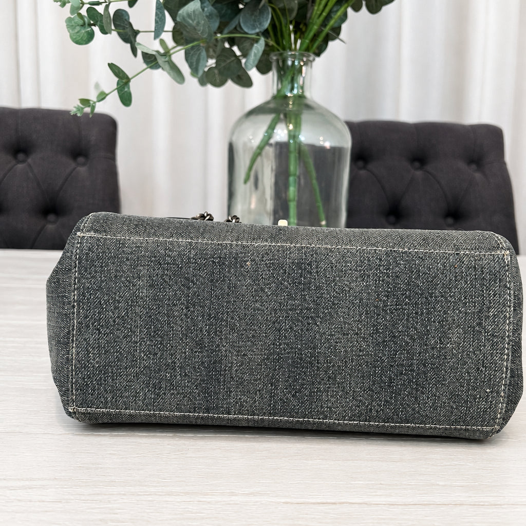 Chanel Denim Chocolate Bar Accordion Flap Bag