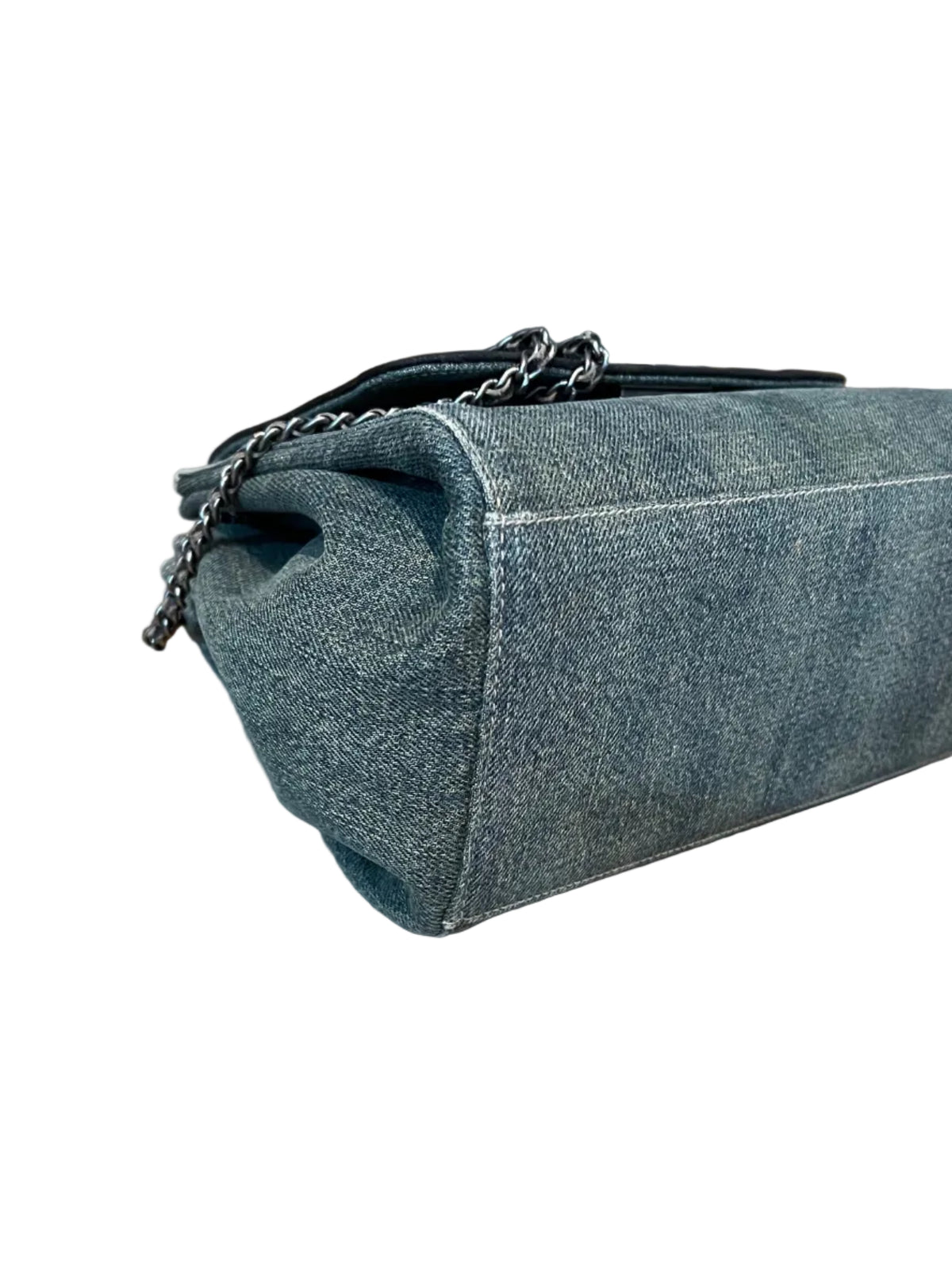 Chanel Denim Chocolate Bar Accordion Flap Bag