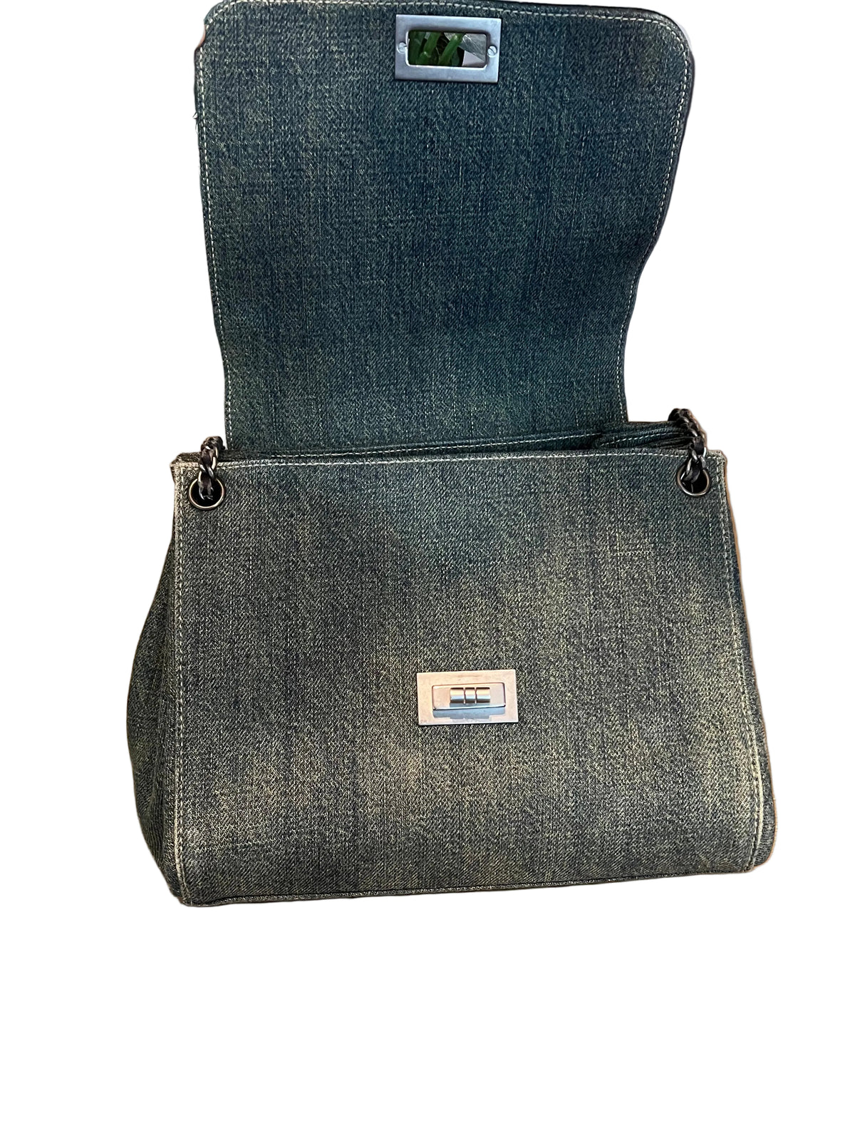 Chanel Denim Chocolate Bar Accordion Flap Bag