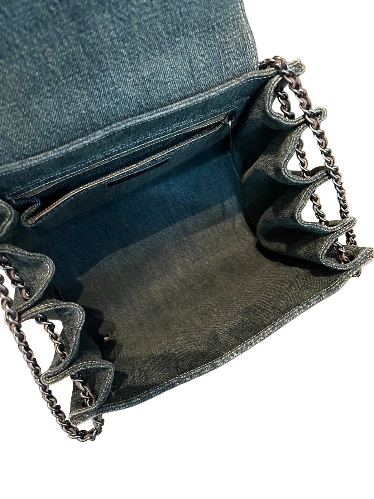 Chanel Denim Chocolate Bar Accordion Flap Bag