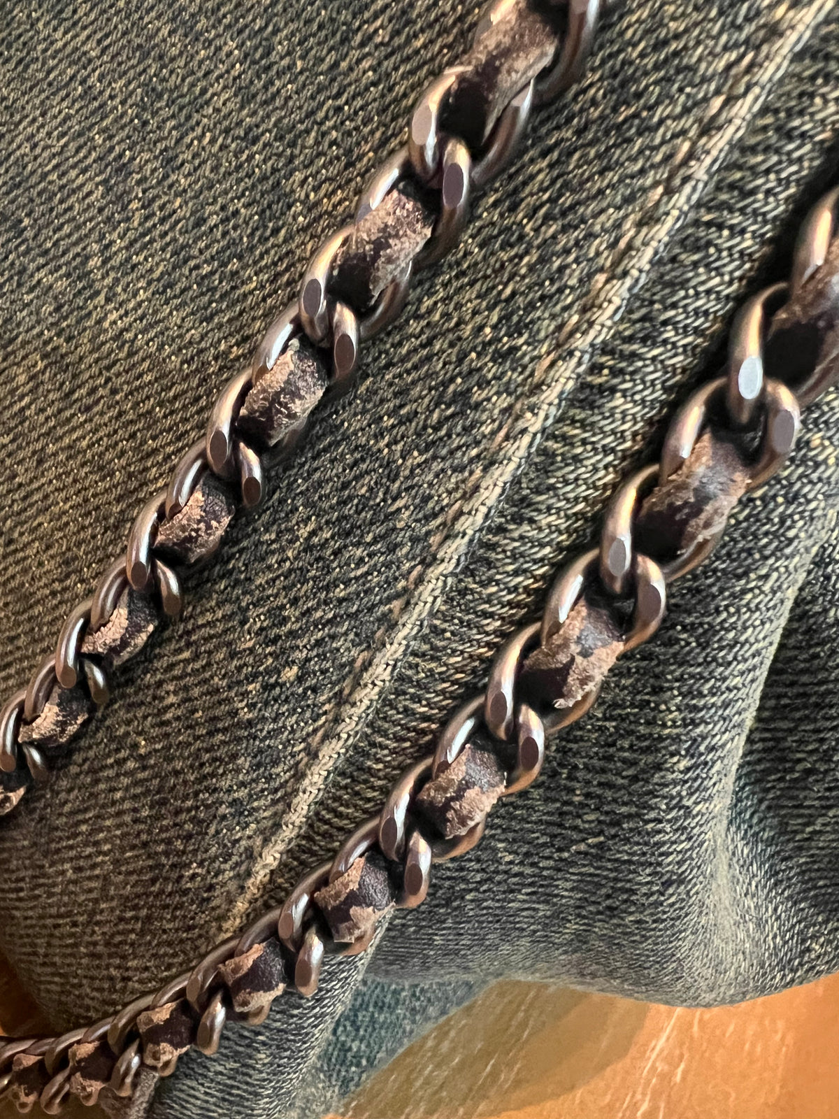 Chanel Denim Chocolate Bar Accordion Flap Bag