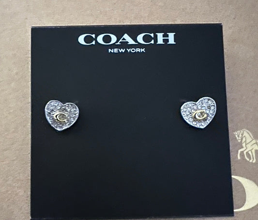 Coach Heart Crystal Studs