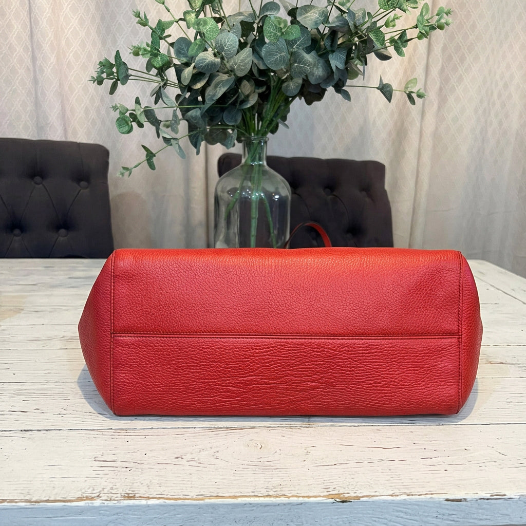 Gucci Red Leather Medium Swing Tote